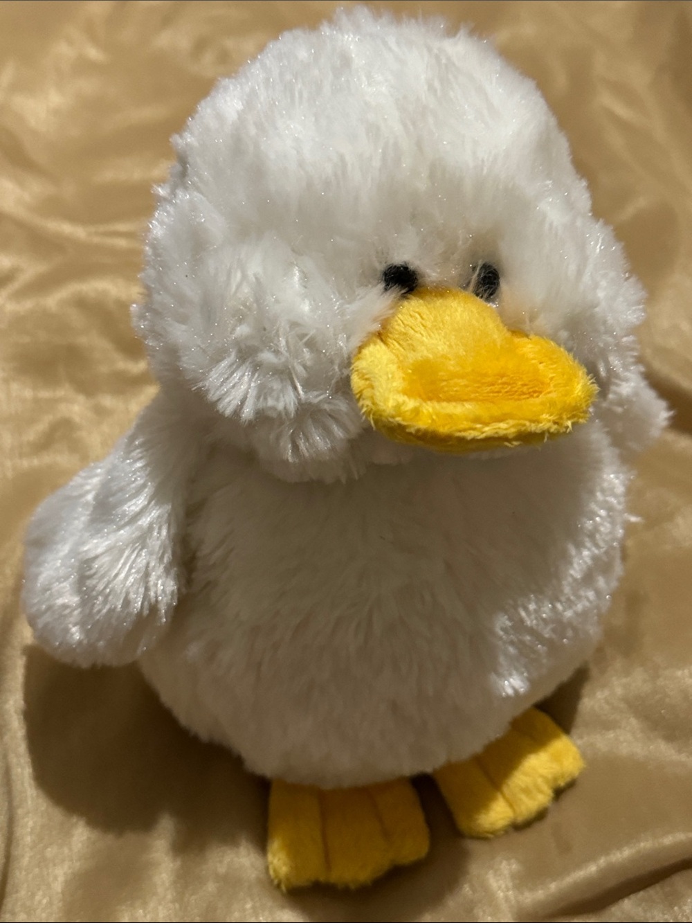 GANZ White Plush Duck with Yellow Beak and Feet